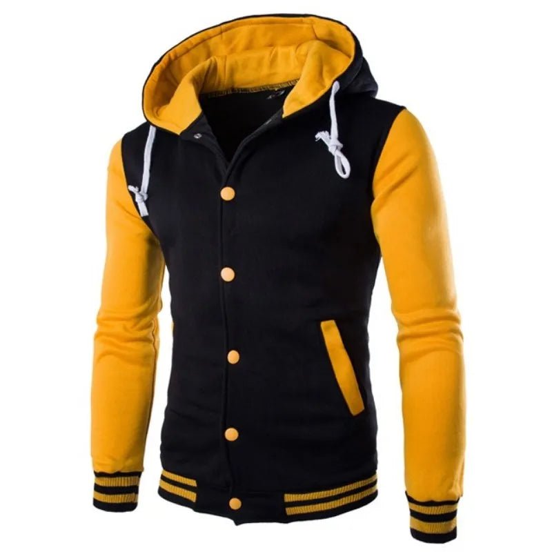 Men's Baseball Jersey Hooded Sweater Coat - lily supply