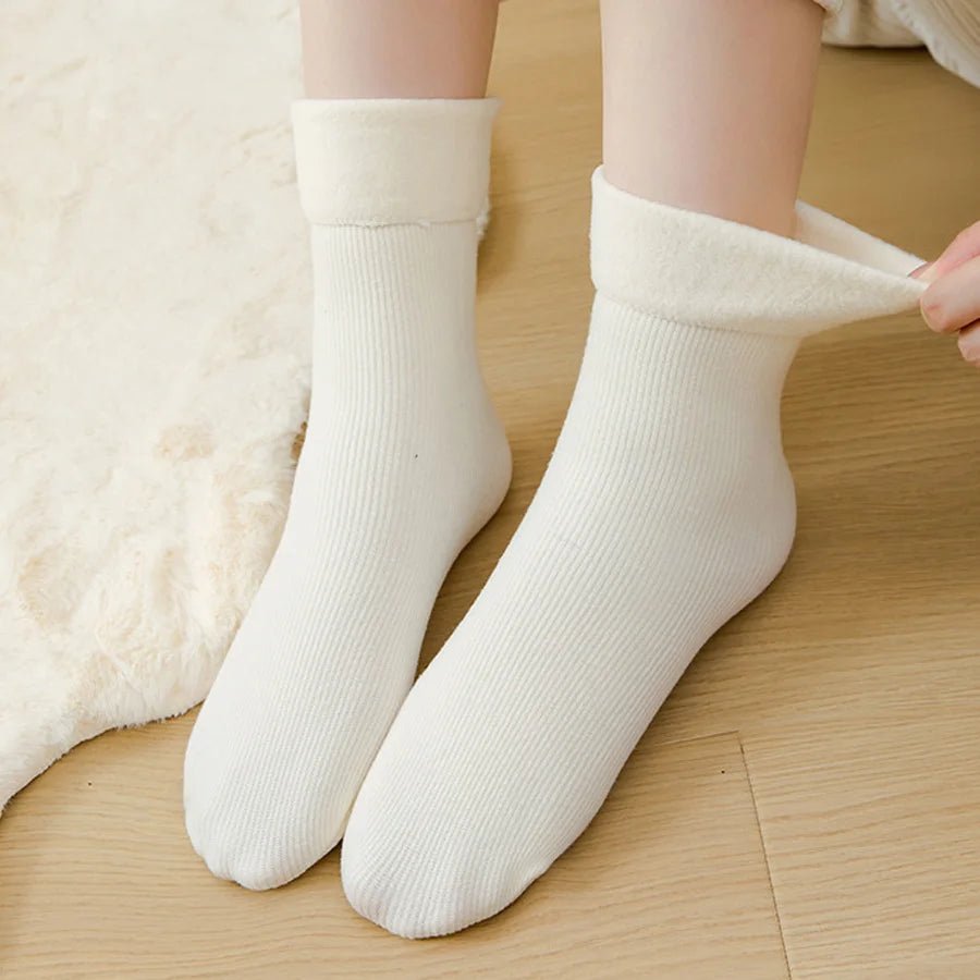 Women's Fuzzy Warm Snow Socks - 5 Pairs Thickened Sleeping Floor Stockings - lily supply