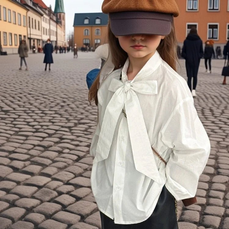 Girls Shirt Spring Autumn Long Sleeve Casual Daily Blouse for Kids Fashion Design Striped Flower Teen School Child Tops Clothes - lily supply