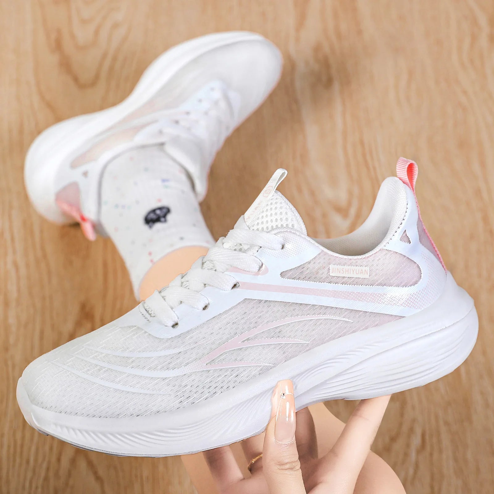 Sports shoes for women 2026 new breathable shoes, thick sole cushioning, student casual running shoes, women's casual shoes - lily supply