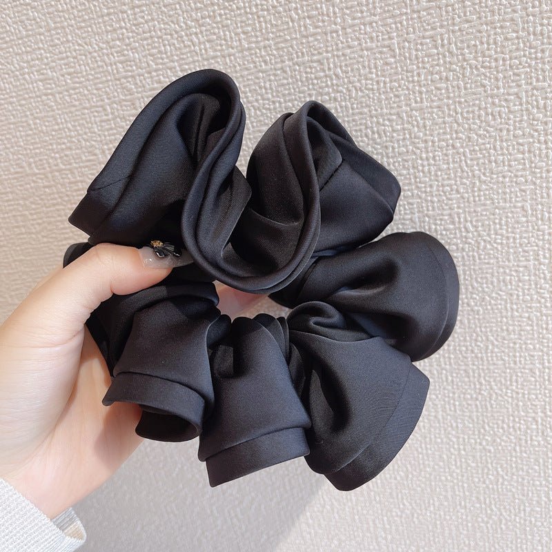Korean Big Size Ruffle Scrunchie - Elegant Ribbon Updo Hair Ties - lily supply