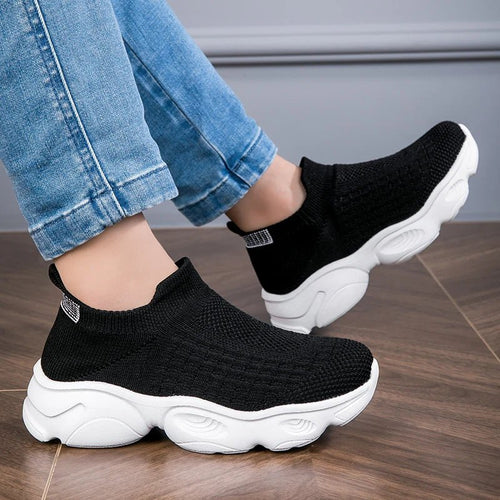 2025 Children Sneakers for Boys Mesh Breathable Running Sports Shoes Kids Girls Flat Casual Shoes Fashion Knitted Running Shoes - lily supply