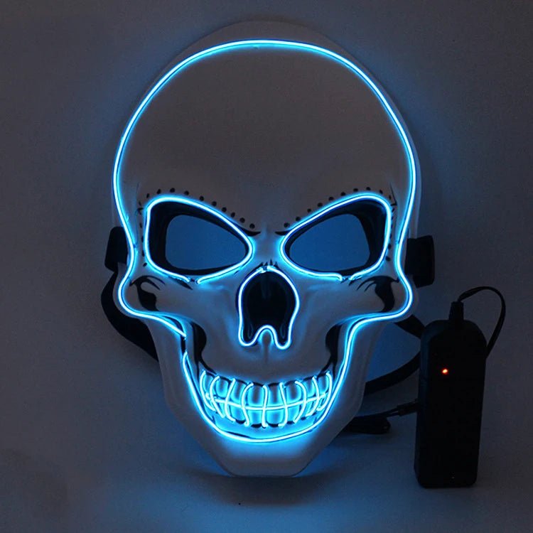 Halloween Horror Skull Mask LED Cold Light Mask LED Halloween Mask Cosplay Mask Halloween Party Decoration Luminous Skull Masks - lily supply