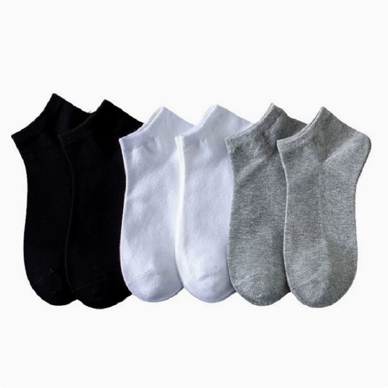 5 Pairs Women's No - Show Low - Cut Cotton Socks - Breathable Summer Solid Colours - lily supply