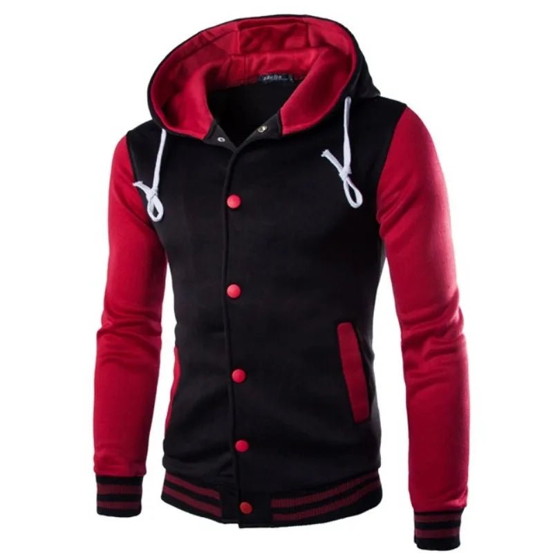 Men's Baseball Jersey Hooded Sweater Coat - lily supply
