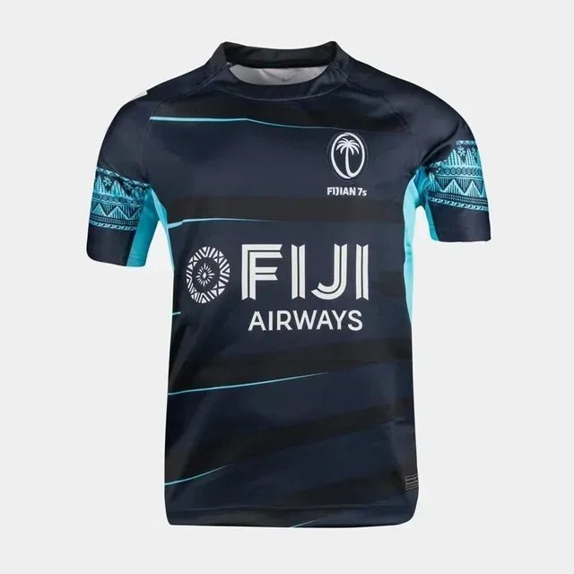 Men's rugby T-shirt, home jersey, Fiji 7S, round neck men's top - lily supply