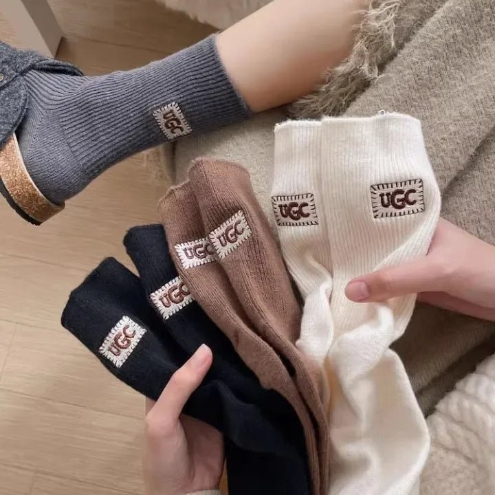 Women's Furry Heel Knitted Snow Boot Socks – Cosy Winter Boot Socks - lily supply