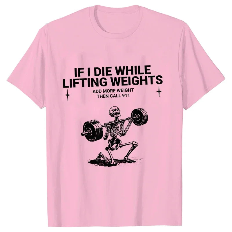 Men's Funny Weightlifting Gym T-Shirt - Short Sleeve Fitness Exercise Tee