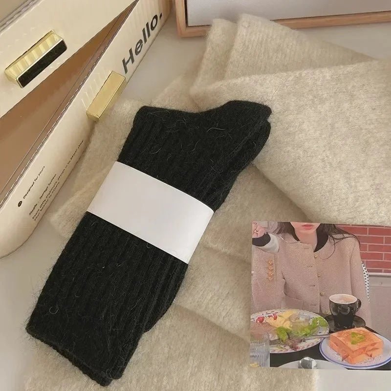 Women's Cashmere Wool Thermal Long Socks - Harajuku Style Winter Warm Sox - lily supply