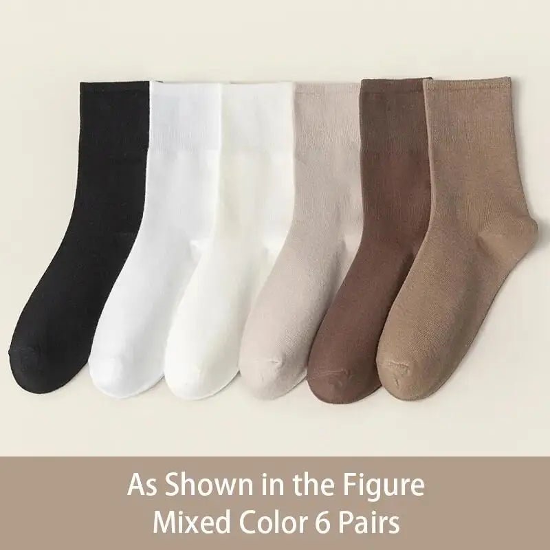 Women's Solid Colour Mid Tube Socks – Everyday Casual Socks - lily supply