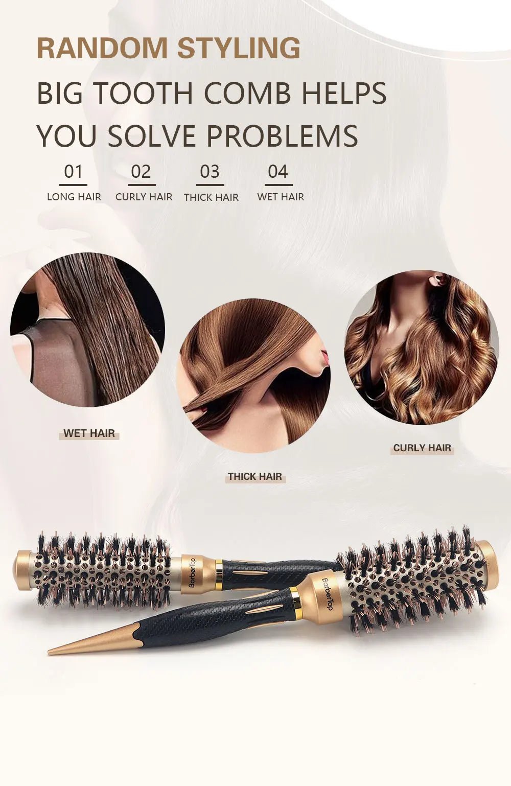 Anti - Static Salon Curling Styling Barber Comb - Wet Curly Hair Brush - lily supply