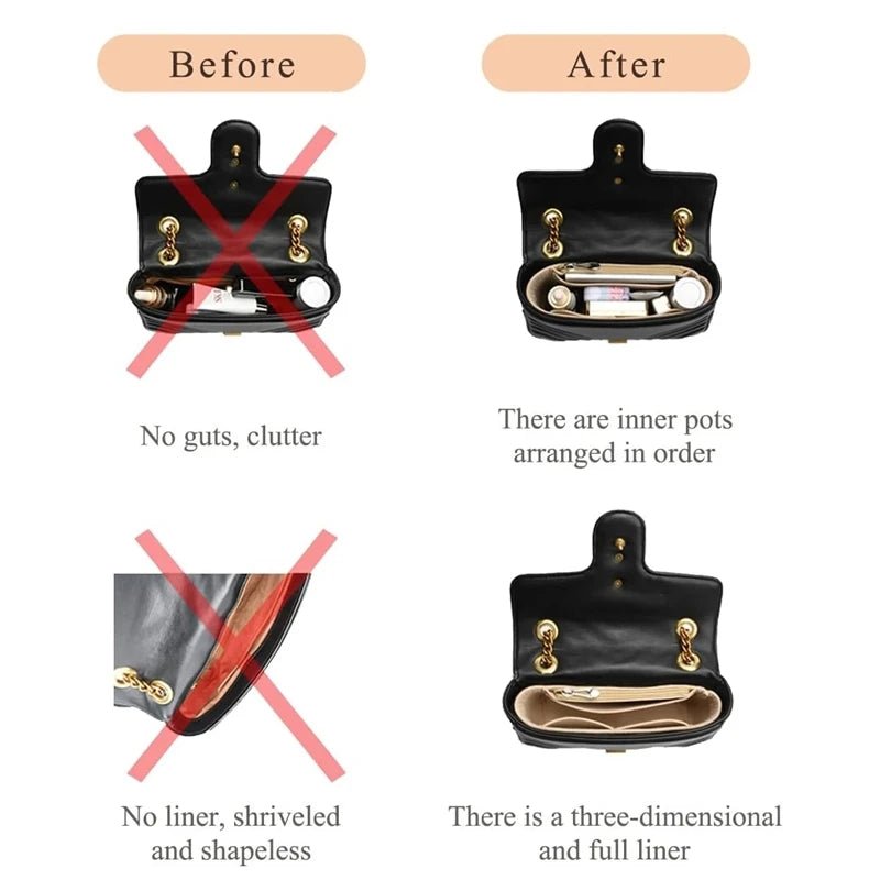 Bag Organiser for Longchamp - Multi - Pocket Inner Liner Insert for Mini Tote - lily supply