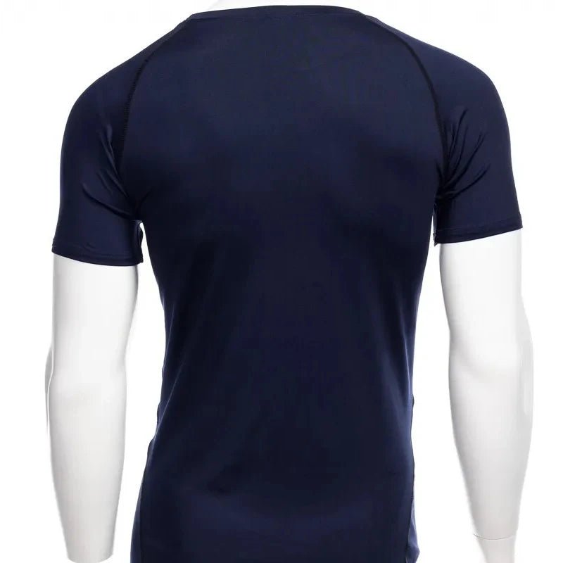 Sports Compression Shirt Men's T-Shirt Short Sleeve Quick Dry Summer Fitness Top Bodybuilder T-shirt Running Men's Gym Clothing - lily supply