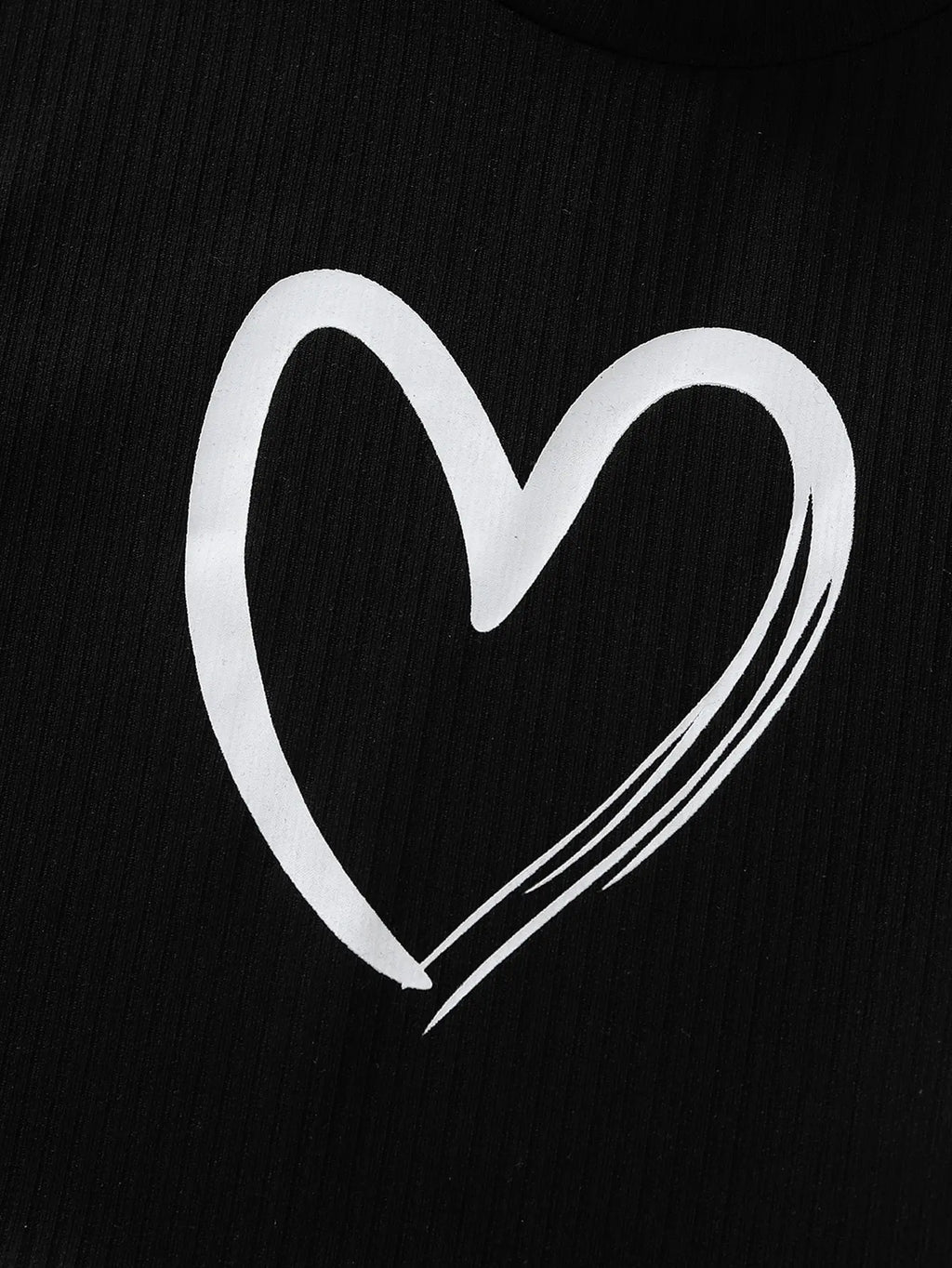 New summer girls T-shirt, black background, white love, comfortable and breathable - lily supply
