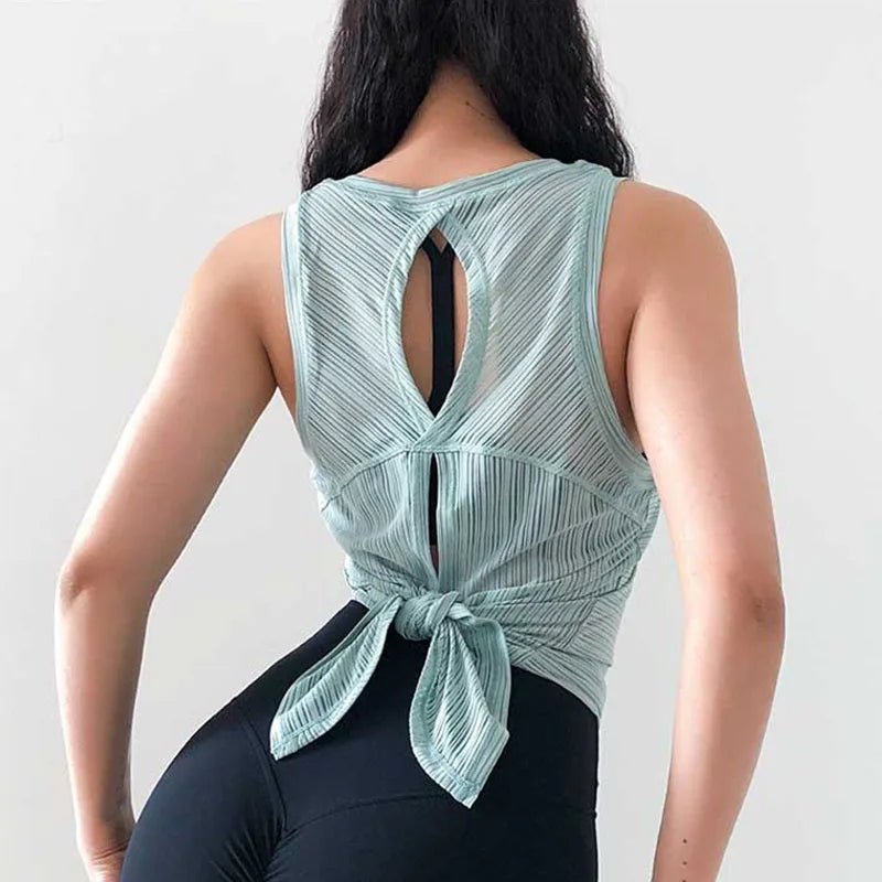 Sexy Open Back Sport T-shirt Women Gym Tank top Loose Sportswear Breathable Workout Tank Top Sleeveless Fitness Yoga T shirt top - lily supply