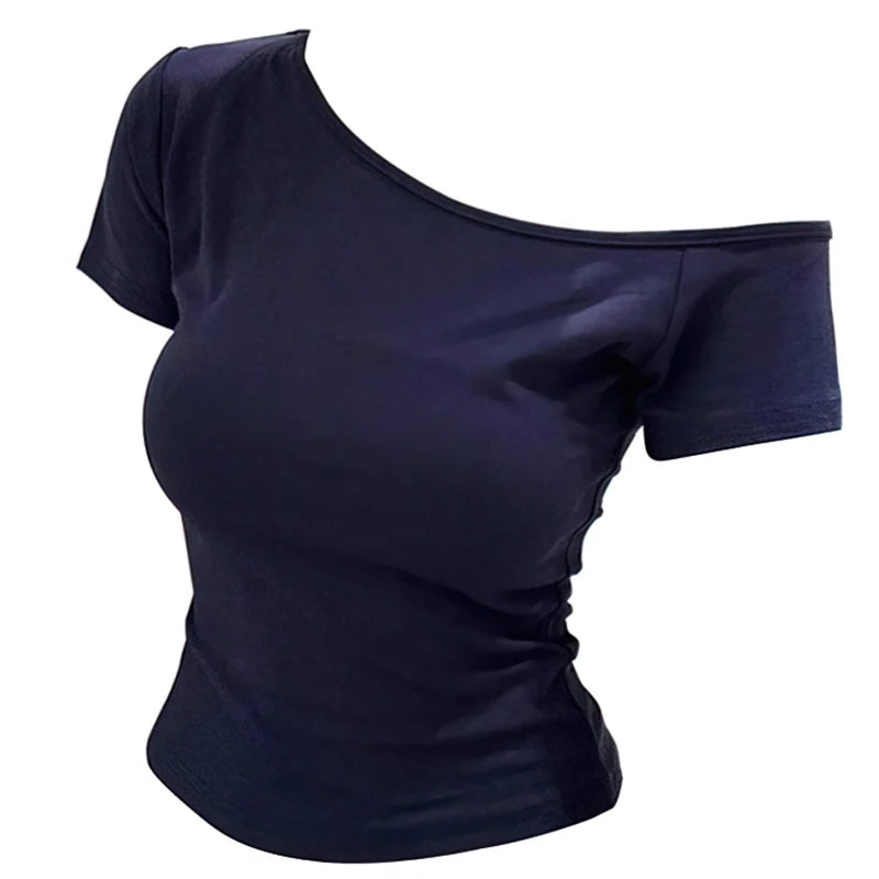 Women's Off Shoulder One Shoulder Korean Top