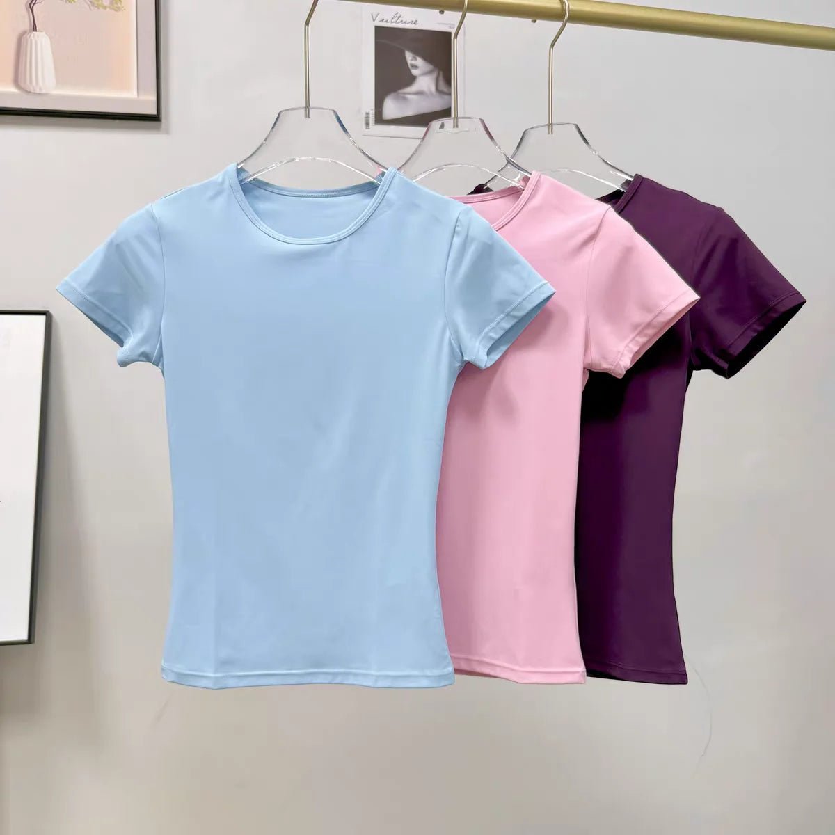 Women's Outdoor Sports Shirt Yoga Wear Fitness T-Shirt Quick Dry Running T-Shirt Workout Top Female Sportswear Exercise Clothing - lily supply
