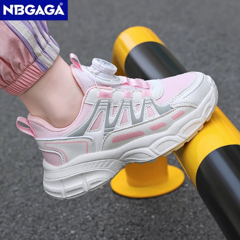 Girls Sports Shoes Lightweight Leather Kids Sneakers Casual Pink Fashion Children Anti - slip Walking Running Shoes - lily supply