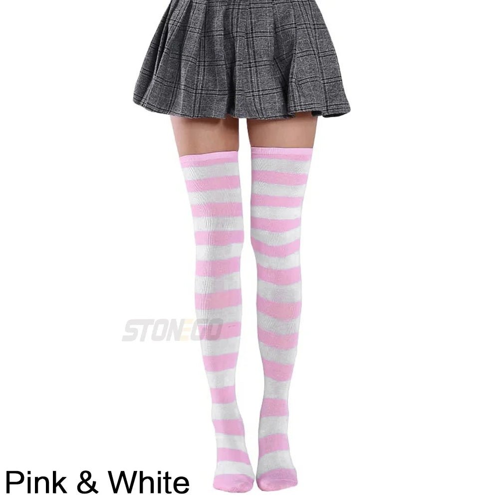 Women's Over - Knee Solid Leg Warmer Socks – Long Thigh High Socks - lily supply