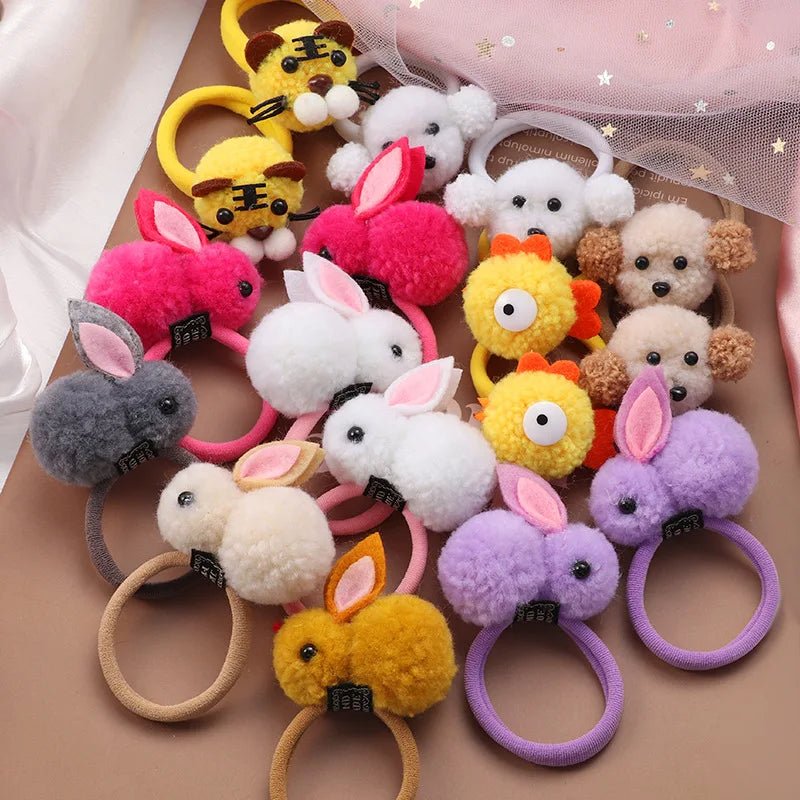 Furry Rabbit Ears Scrunchie Headbands - Korean Girls Hair Accessories - lily supply