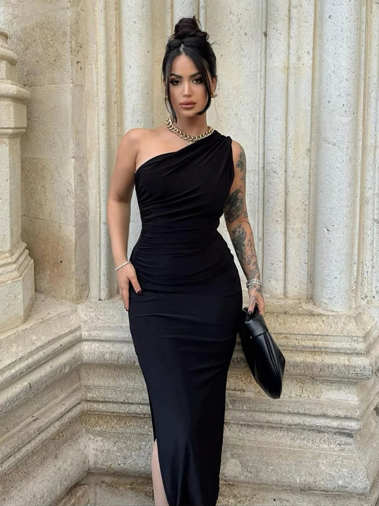 Women's Split Backless Maxi Dress – Sexy Sleeveless Gown