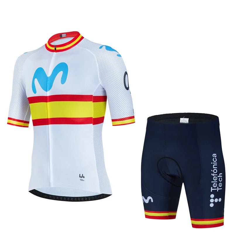 Movistar Team Cycling Jersey – Short Sleeve Spain Anti - UV Sportswear - lily supply