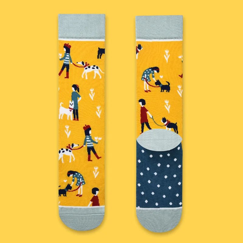 Women's Plant, Hedgehog & Sloth Print Socks – Trendy Casual Socks - lily supply
