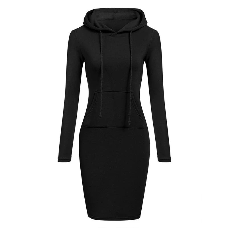 Ladies Dress Autumn Women Hooded Dresses Hoodies Women Sweatshirts Women Hoodies Dress Tops Ladies Clothing - lily supply