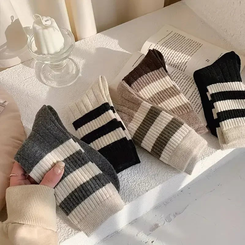 Women's Striped Forest Style Japanese Long Socks – Knee High Socks - lily supply