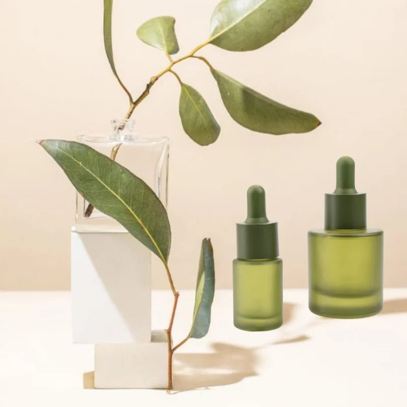 2Pcs 15/30ml Matte Green Glass Dropper Bottles Containers Portable Travel Set High - Quality for Essential Oils Fragrances Serums - lily supply