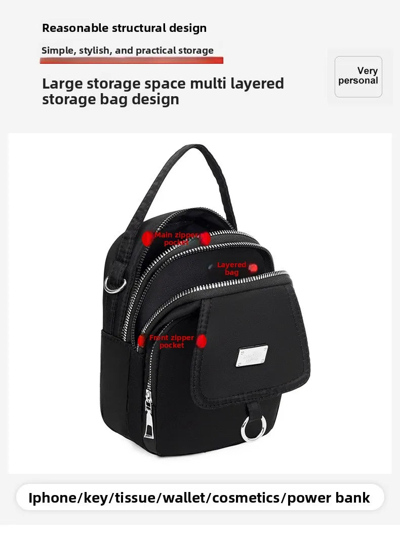 Women's Lightweight Phone Crossbody Tote Bag - Multi-Pocket Daily Outing Bag