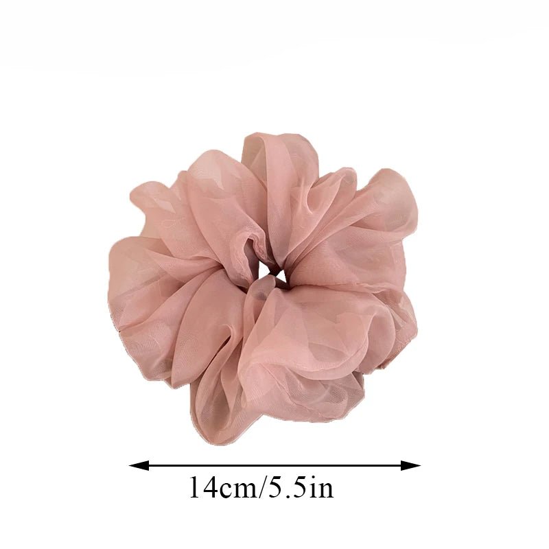 Oversized Organza Chiffon Scrunchie - Korean Large Elastic Hair Bands - lily supply
