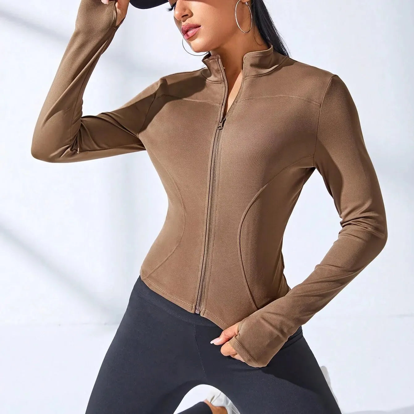 Women's Slimming Zip Yoga Jacket - Short Sports Body Sculpting Fitness Coat 2024