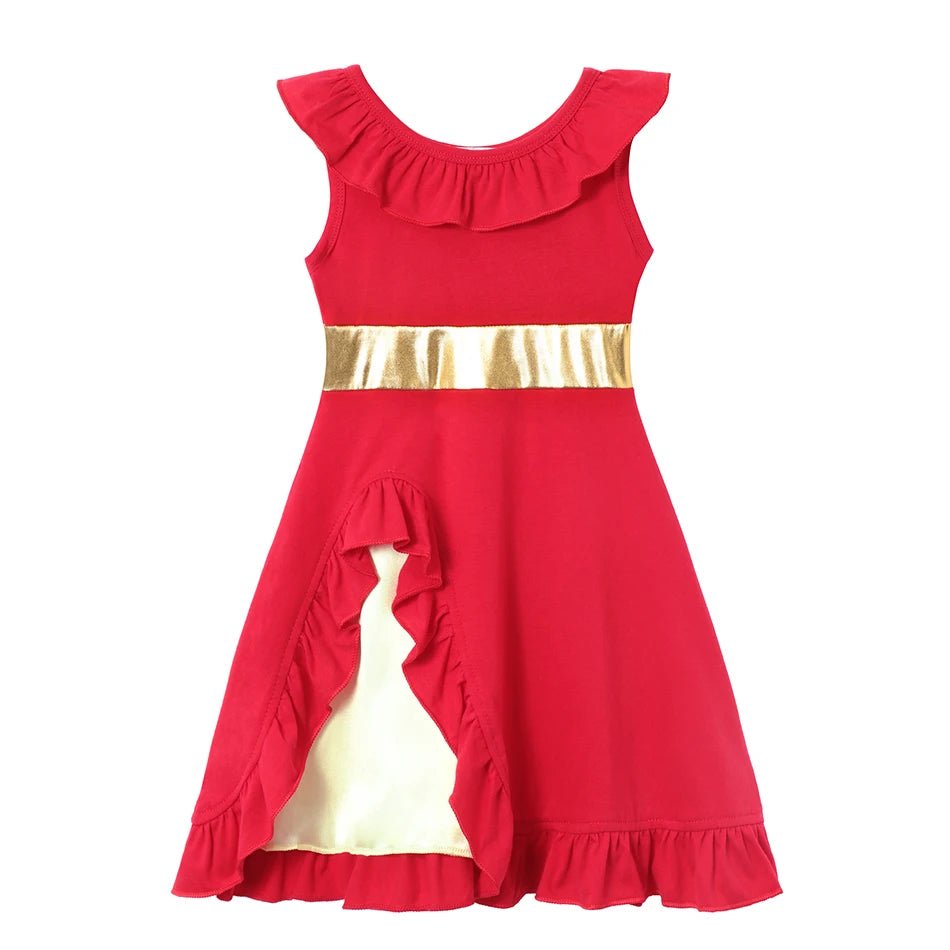 Children's Casual Dress for Girls Mermaid Rapunzel Dress One - Shoulder Sling Short Sleeve Princess Costume Summer Casual Vest - lily supply
