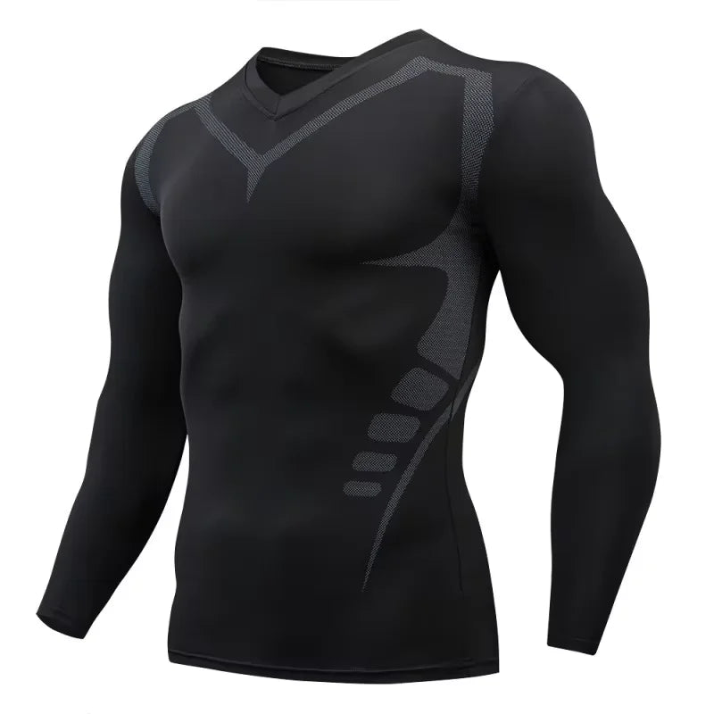 Men's T-shirt Men Running Sport T Shirt Men Compression Fitness Tops Tee Quick DryTight Training Gym Sport Running Shirts Jersey - lily supply