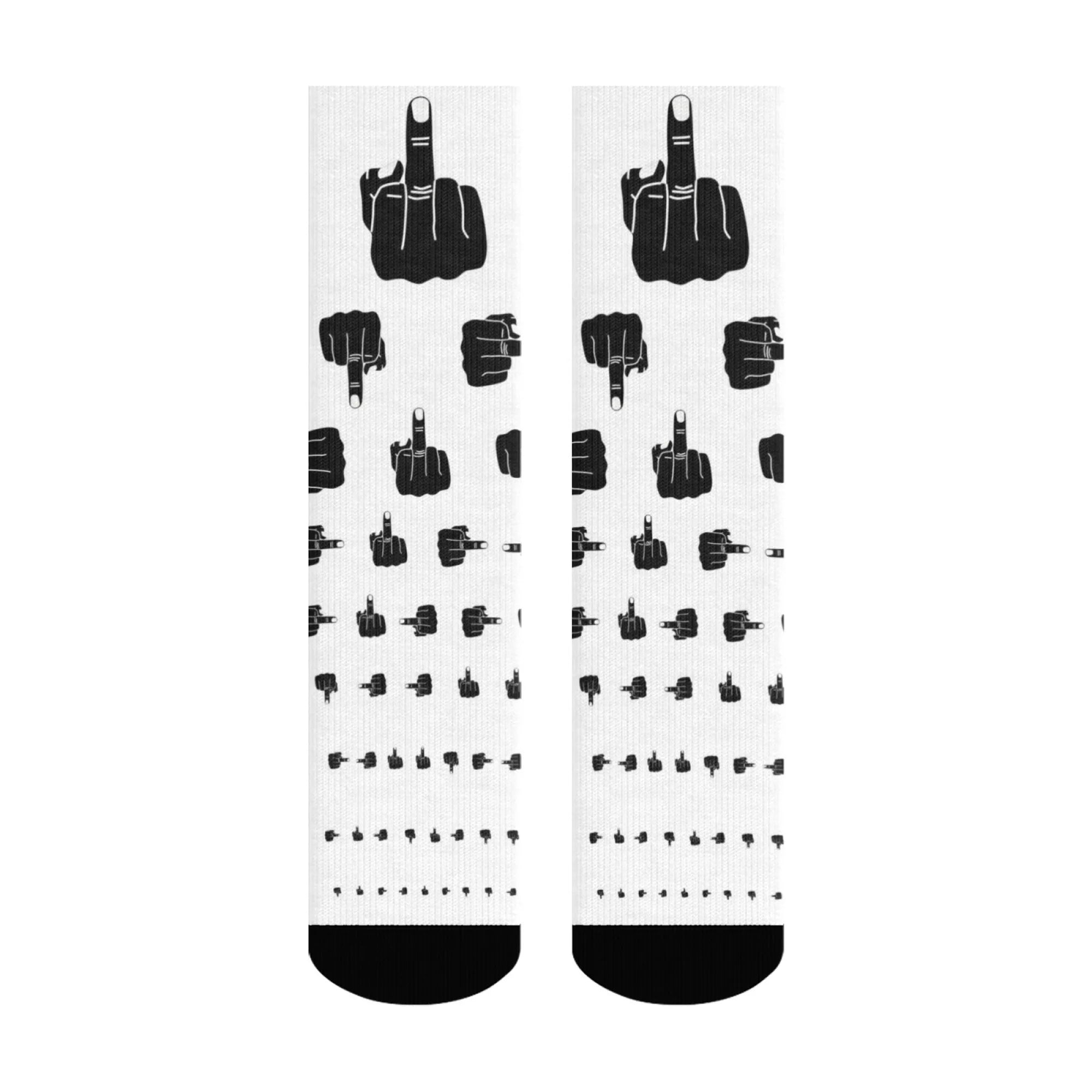 Men's Funny Finger Art Harajuku Socks - Hip Hop Novelty Party Happy Gift Socks - lily supply