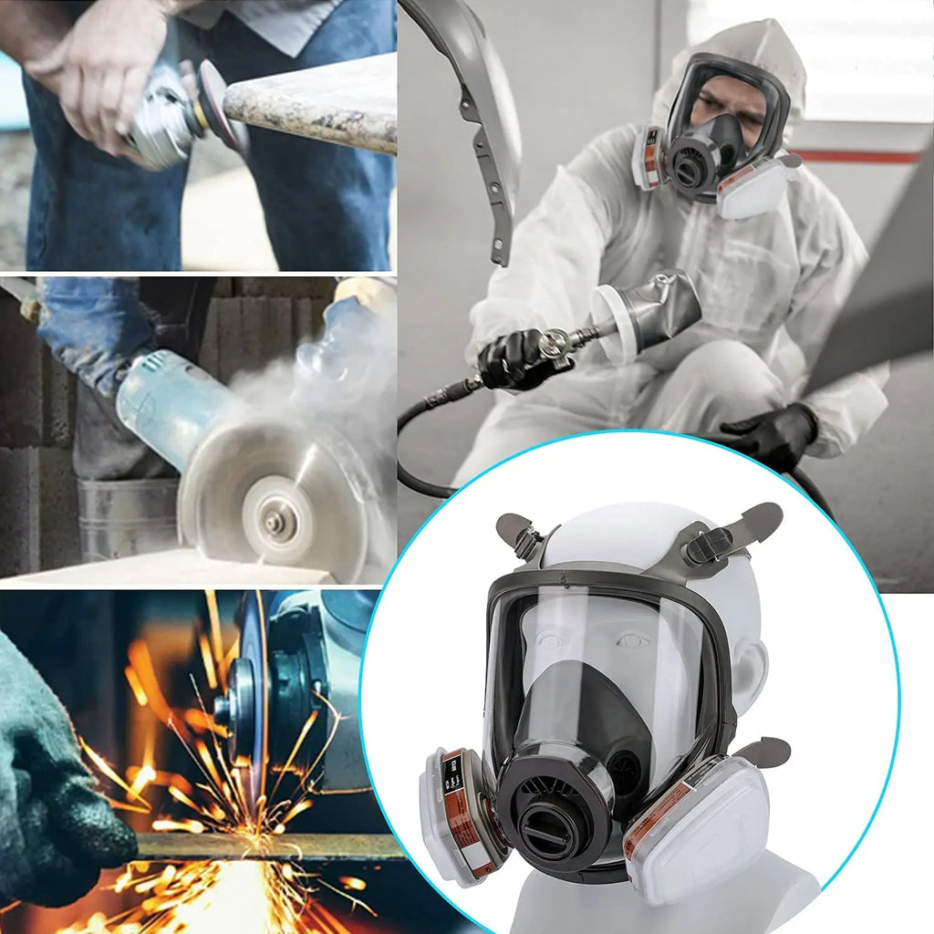 6800 Full Face Safety Work Gas Masks Survival Nuclear and Chemical with 40mm Activated Carbon Filter & Anti - Fog Design - lily supply