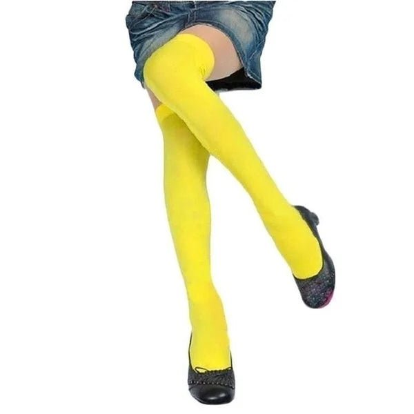 Women's Over Knee Thigh High Stockings - Black White Lolita Long Socks - lily supply