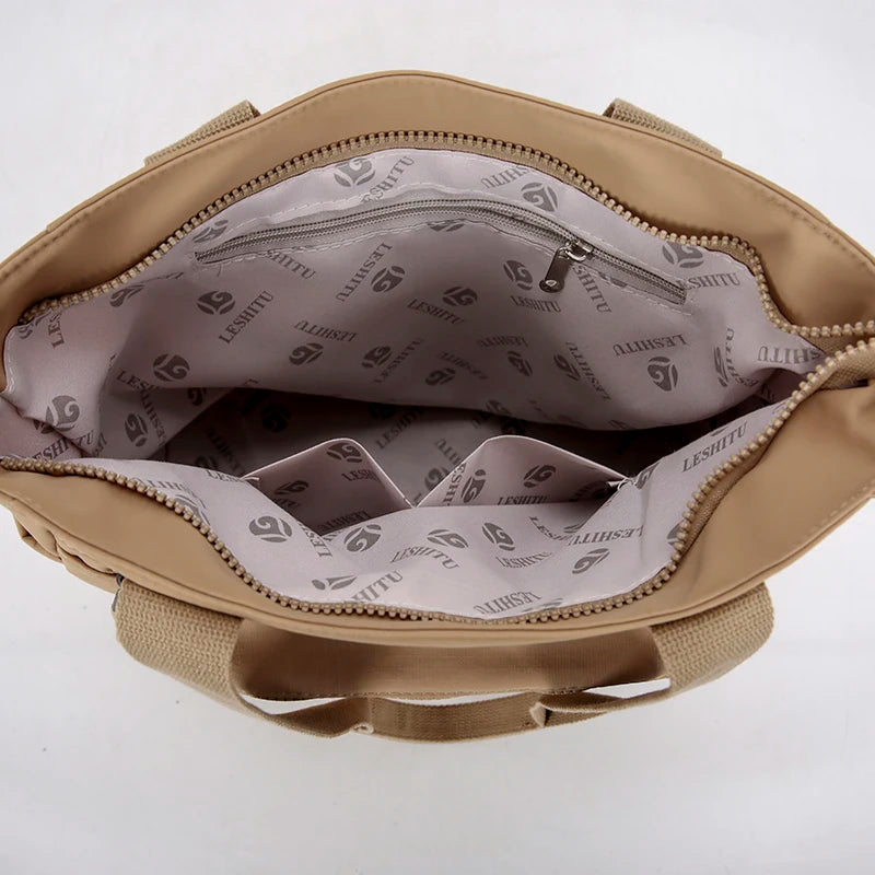 Women's Waterproof Canvas Eco Shoulder Tote Bag - Work School Travel Shopping
