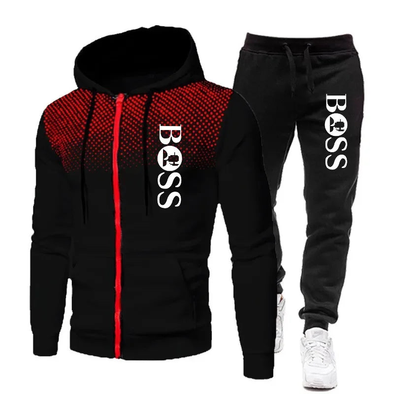Men's Hooded Jacket & Jogging Pants Set - Basketball Fitness 2-Piece 2025