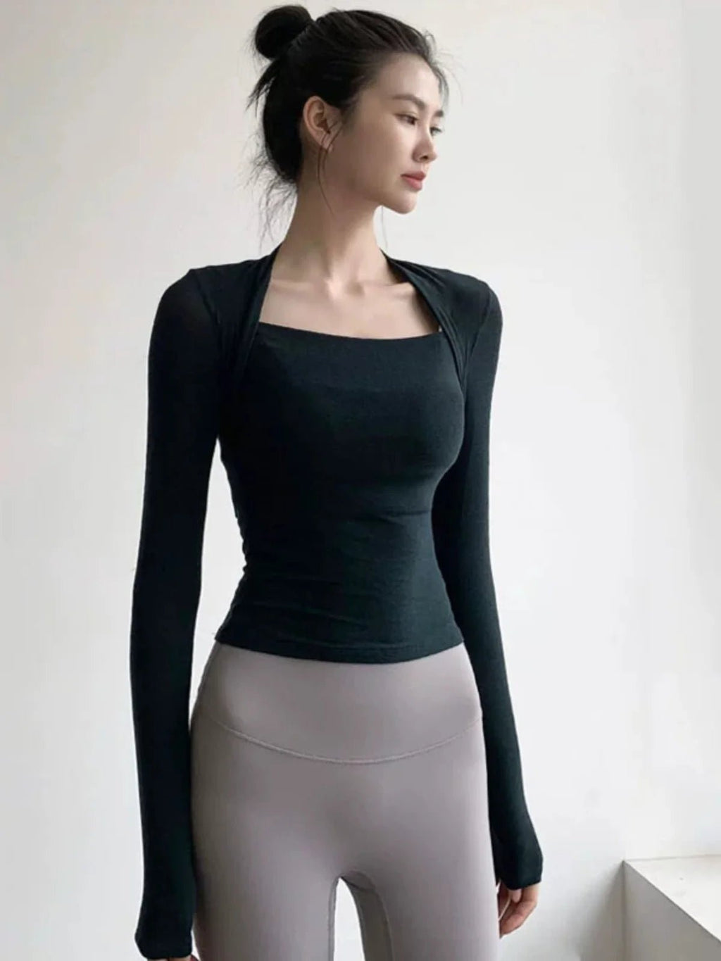 Women's Casual Sports Yoga Top Fitness Training Wear Quick Dry Breathable Long Sleeve T-Shirt for Running And Pilates - lily supply