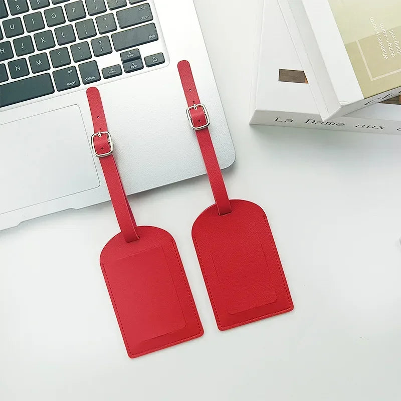 Travel Luggage Tag for Women Men Suitcase Identifier Label Baggage PU Leather Boarding Bag Tag Name ID Address Holder Accessorie