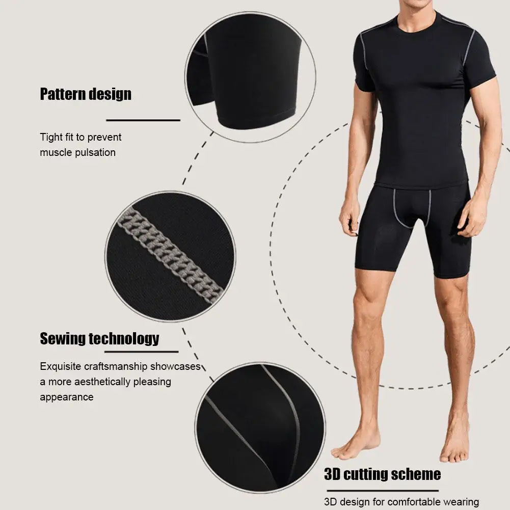 Men's Compression Shorts with Pocket – Elastic Quick Dry Running Fitness Gym Pants