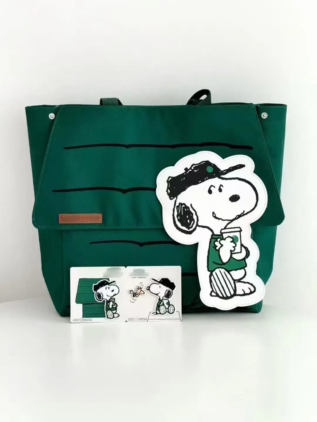 Snoopy Canvas Tote Shoulder Bag - Large Capacity Casual Girls Travel Bag