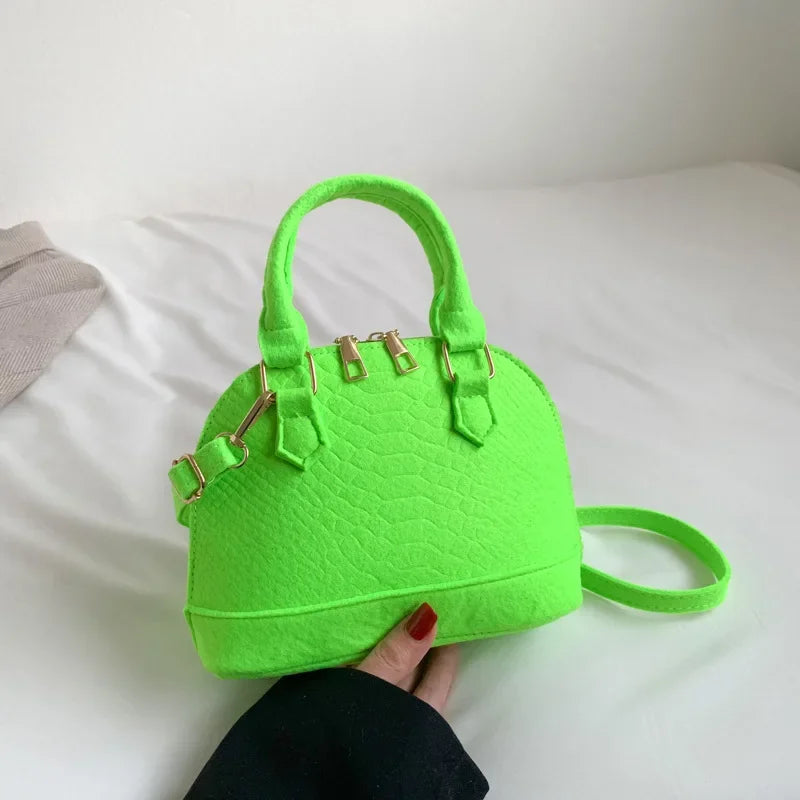 Women's Large Crossbody  Retro Felt Handbag with Makeup Organizer Solid-Color Casual Purse for Everyday Use Travel 핸드백