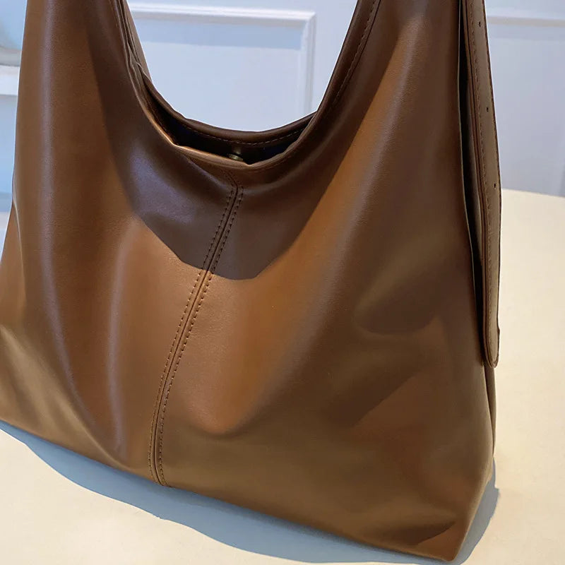 Women's Retro Handmade Large Shoulder Tote Bag - Simple Commuter Bag