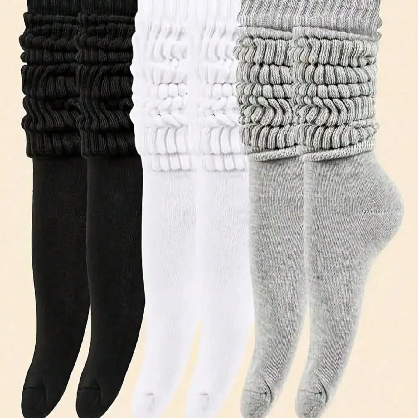 Women's Solid Warm Stacked Knitted Mid - Calf Socks – Cosy Winter Socks - lily supply