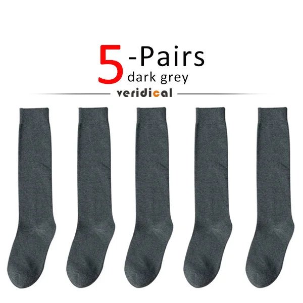 Women's Organic Cotton Thigh High Knee Socks – Solid Colour Long Socks - lily supply