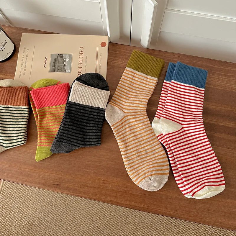 Women's Striped Preppy Long Socks – Classic Knee High Socks - lily supply