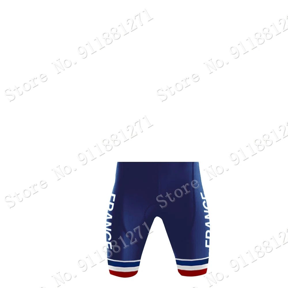 Cycling Jersey France National Team 2024 Set French Retro Clothing Road Bike Blue Shirts Suit Bicycle Bib Shorts MTB Maillot - lily supply